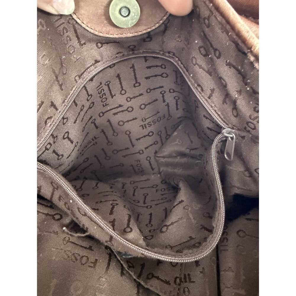 Fossil Long Live Vintage Brown Leather Shoulder Bag - Picture 8 of 14